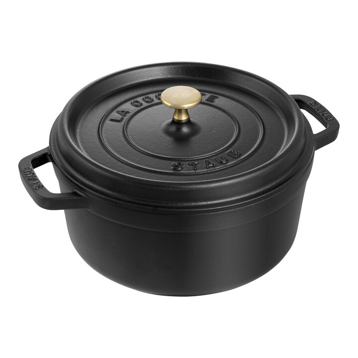 Cast Iron, 7 qt, Round, Dutch Oven, Black Matte, large 1