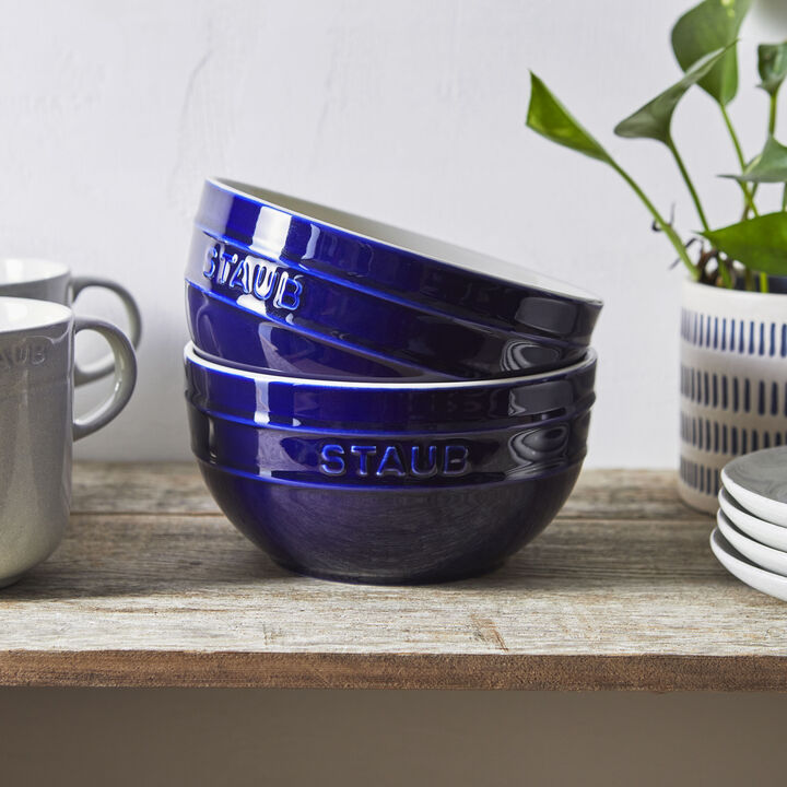 Stoneware, 6.5-inch / 2-pc, Large Universal Bowl Set, dark blue, large 3