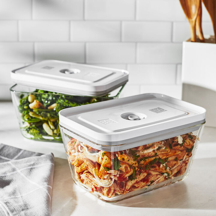 Fresh & Save, L / 2-pc, Large Vacuum Container, Glass, Grey, large 2