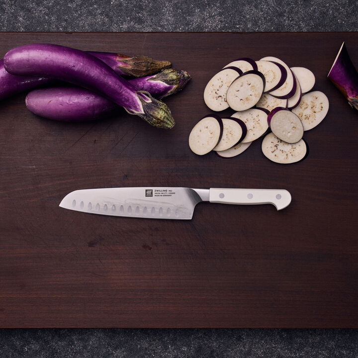 Pro le blanc, 7-inch, Hollow Edge Slim Santoku Knife, large 3