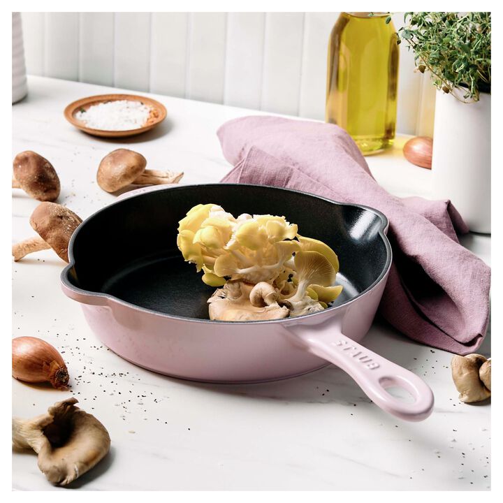 Cast Iron, 11-inch, Traditional Deep Skillet, Pink Peony, large 2