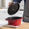 Cast Iron, 4 qt, Round, Dutch Oven, Cherry, small 4