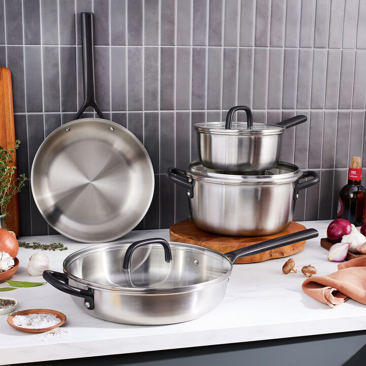 Milano Stainless Steel, 7-pc, Pots And Pans Set, large 2