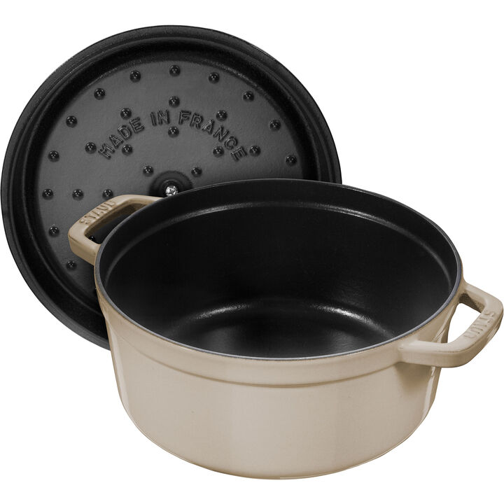 Cast Iron, 7 qt, Round, Dutch Oven, Sesame, large 3